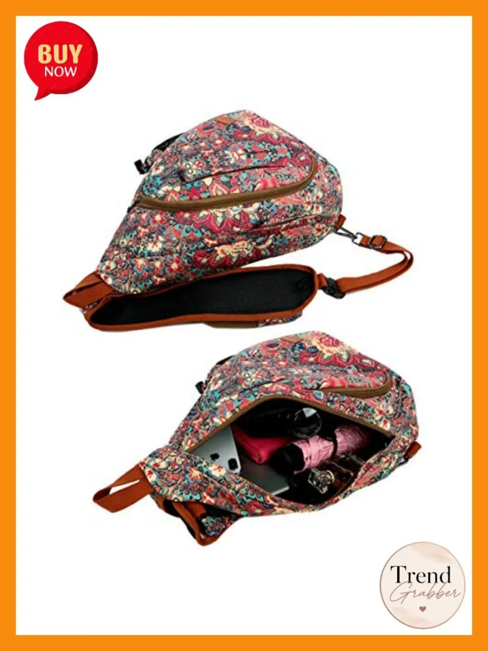 Sling Backpack Crossbody Chest Bag Travel Hiking Daypack for Women Large